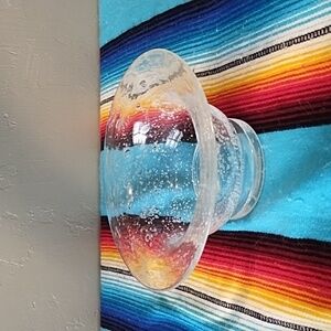 Southern Living At Home Bella Luna Tiny Bubble Footed Glass Bowl 4"x8” - EUC